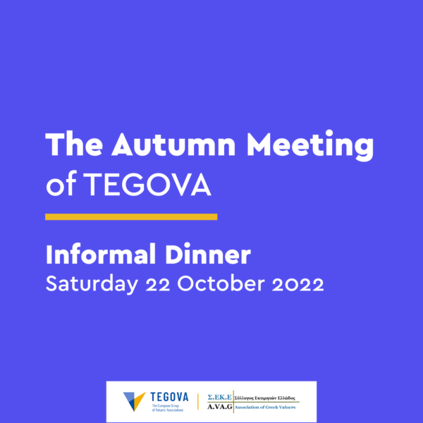 Informal Dinner – Saturday 22 October 2022